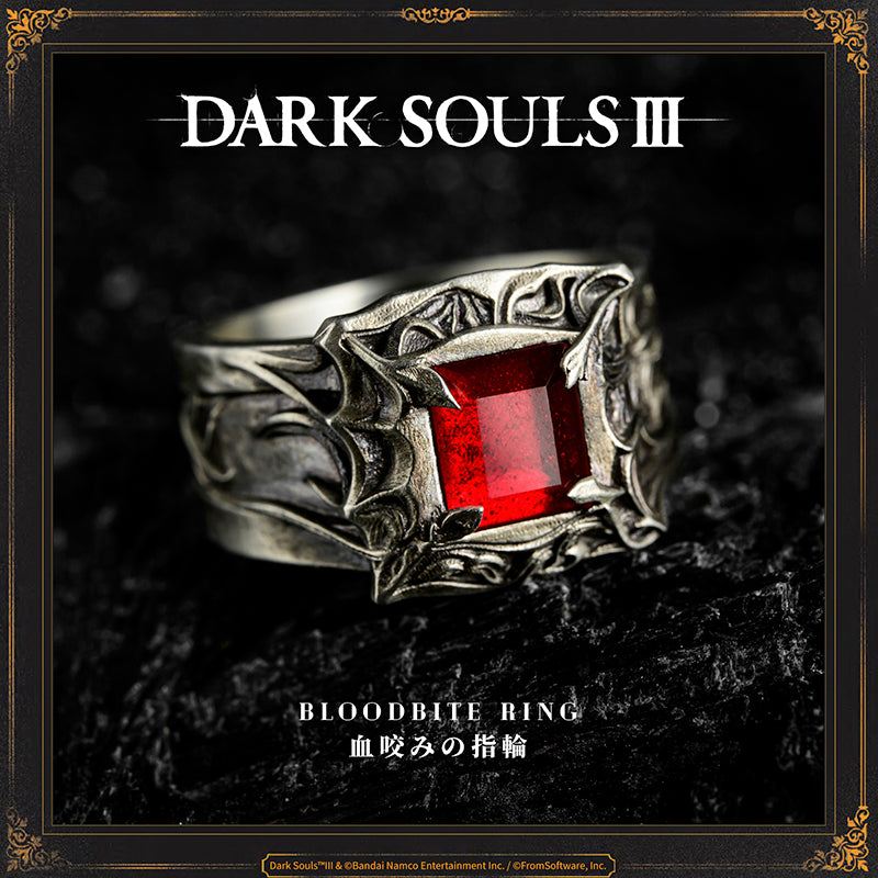 Starforged DARK SOULS III Bloodbite Ring Game Merchandise Ring Officially Authorized Bloodbite RingOne of the bite rings native to Carim. Increases bleed resistance.The crafting of these rings is forbidden, perhaps owing to a fear of malleable stone. Clerics, however, dabble freely in the art.